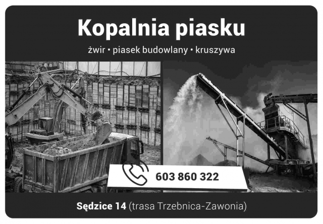 kopalnia piasku sędzice żwir piasek kruszywa w naszym trzebnickim informatorze